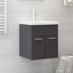 Wastafelkast 90x38,5x46 cm spaanplaat hoogglans grijs