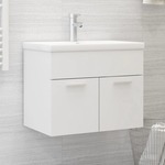 Wastafelkast 90x38,5x46 cm spaanplaat wit en sonoma eikenkleur