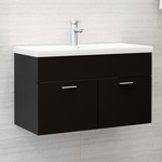 Wastafelkast 90x38,5x46 cm spaanplaat zwart