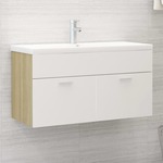 Wastafelkast 90x38,5x46 cm spaanplaat sonoma eikenkleurig