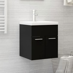 Wastafelkast 63x30x54 cm bewerkt hout hoogglans wit