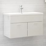 Wastafelonderkast 80x46x81,5 cm bewerkt hout betongrijs