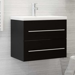 Wastafelkast 100x38,5x48 cm spaanplaat zwart