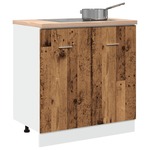 Wastafelkast 80x38,5x48 cm bewerkt hout zwart