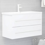 804719 Wastafelkast 100x38,5x48 cm bewerkt hout wit