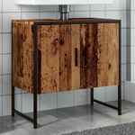 Wastafelkast 60x33x60 cm bewerkt hout artisanaal eikenkleurig