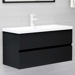 Wastafelkast 60x38,5x45 cm spaanplaat zwart