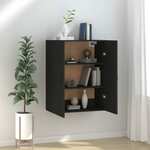 Hangkast 35x34x90 cm bewerkt hout gerookt eikenkleurig