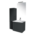 Hoge Kast NEXXT Exclusive Line Rechtsdraaiend 120x35x35 cm Mat Zwart Sanitop