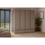 Home365 Kledingkast Crotone - Taupe - 4-Deurs met Lades
