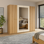 Home365 Kledingkast Verdal - 4-Deurs incl. Spiegel