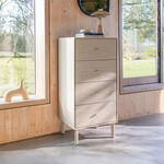 Ladekast Naia - 5 lades - mat zwart - 111,3x40,2x50 cm - Leen Bakker