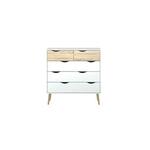 Ladekast Naia 5 lades - hoogglans wit - 111,3x76,8x50 cm - Leen Bakker
