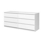 Ladekast Delta 5 lades - wit/eikenkleur - 100,9x98,6x39,5 cm - Leen Bakker