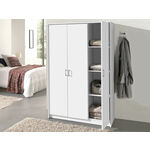 Kast RAYMOON 3 deuren 120 cm (garderobekast) wit