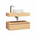 Onderkast Aquasplash Lina met Wastafelblad 80x50 cm Mat Zwart Aquasplash