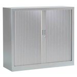 Roldeurkast, hoogte 136 cm, lichtgrijs