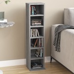 Cd-kast 21x20x88 cm bewerkt hout gerookt eikenkleurig