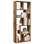 Boekenkast 67x24x161 cm bewerkt hout zwart eikenkleurig