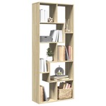 Boekenkast 63x20x90 cm bewerkt hout gerookt eikenkleurig