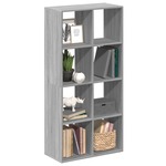 Boekenkast 63x20x90 cm bewerkt hout betongrijs