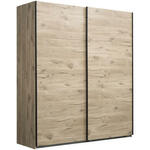 Schuifdeurkast Bergamo - antraciet/spiegel - 221x178,5x66,6 cm - Leen Bakker