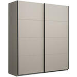 Schuifdeurkast Genua - eikenkleur/wit - 204x200x60 cm - Leen Bakker