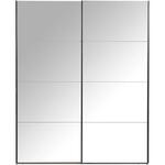 Schuifdeurkast Genua - antraciet/wit - 204x122x60 cm - Leen Bakker