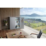 Biohort Terraskast Romeo L High kwartsgrijs metallic 132x87x181 cm- - Metaal- Biohort