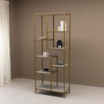 Vakkenkast 'Guus' 80 x 200cm, kleur goud / beton