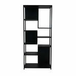 Open vakkenkast Levels - 78x35x178 - Zwart - Mangohout/ijzer