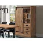 Vitrinekast ROMEO 2 deuren marber/wit met verlichting