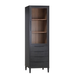 Vitrinekast Manhattan - zwart - 180x45x38 cm - Leen Bakker