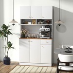 Dressoir Keukenkast met Stopcontacten 4 Kasten Grote Lade Servieskast Hoge Buffetkast voor Woonkamer Eetkamer 100 x 40 x 181 cm
