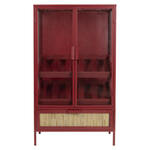 Dutchbone Wijnkast Mori Sparrenhout, 130 x 60cm - Rood