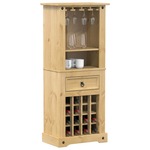 Wijnkast 62x25x62 cm massief grenenhout wit