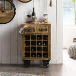 Dutchbone Wijnkast 'Mil' Groen marmer, 125.5 x 36cm