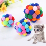 3 stuks kleurrijke handgemaakte klokken kat bouncy bal Pet speelgoed maat: S