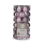 30x stuks kunststof kerstballen en ornamenten rood mix