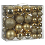 Kerstboomversiering gouden draad kerstballen met glitters 9 cm