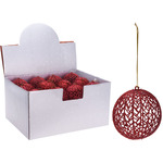 Kerstboomversiering zilveren draad kerstballen met glitters 9 cm