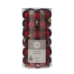Decoris Gedecoreerde kerstballen - 20x st - rood - 8 cm - kunststof