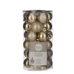 Decoris Kerstversiering set - kerstballen en kersthangers - 30x- lichtroze - kunststof