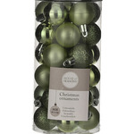 Gerimport Kerstballen - 6 stuks - blauw - kunststof - D8 cm