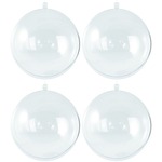 28x stuks kunststof kerstballen lichtroze en wit mix 3 cm