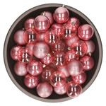 Kerstballen - 25x stuks - donkerblauw - 6 cm - kunststof - onbreekbaar