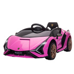 HOMCOM elektrische kinderauto, Lamborghini stijl, 3-5 km/u, met afstandsbediening, veilig voor 3-5 jaar, 110 x 65 x 50 cm, roze | Aosom.nl