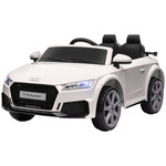 AIYAPLAY elektrisch kinderauto, 12V Audi Q8, 3-5 km/u, afstandsbediening, koplampen, muziek, veilige rit, 110 x 70 x 50 cm, wit | Aosom.nl