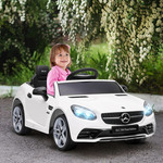 HOMCOM elektrische kinderauto, veilig kindervoertuig met afstandsbediening, LED-verlichting, 2 snelheden, 12V, zwart | Aosom.nl