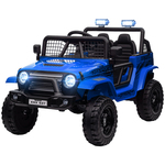 AIYAPLAY Elektrische Kinderauto met Zachte Veren, met Afstandsbedienbaar, 3-6 Jaar tot 50 kg, LED-Lichten, 109 x 67 x 68.5 cm, Blauw | Aosom.nl